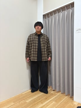 「ITEMS URBANRESEARCH（アイテムズ アーバンリサーチ）の起毛チェックルーズシャツ（シャツ/ブラウス）」を使った、たちばなさん（メンズ・180cm）の秋コーディネート