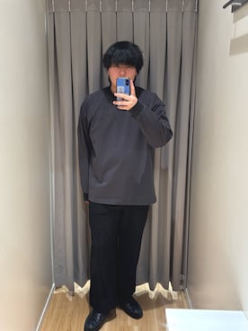 「URBAN RESEARCH（アーバンリサーチ）のdDdDdDd　WIDE TECH LONG-SLEEVE T-SHIRTS（Tシャツ/カットソー、グレー系）」を使った、たちばなさん（メンズ・180cm）の春コーディネート