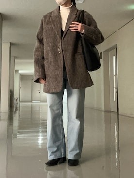 「シャギー」｜「アイテム（ブーツ）」を使った、Mioさん（レディース・153cm）の冬コーディネート