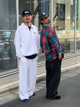 「アイテム（スウェットパンツ）」を使った、Mr.KPさん（メンズ・175cm）の秋コーディネート