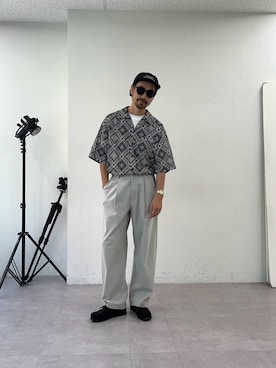 「アイテム（チノパンツ）」を使った、Mr.KPさん（メンズ・175cm）の夏コーディネート
