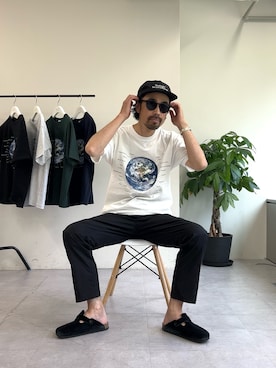 「CIAOPANIC TYPY（チャオパニックティピー）のアイテム（帽子）」を使った、Mr.KPさん（メンズ・175cm）の夏コーディネート