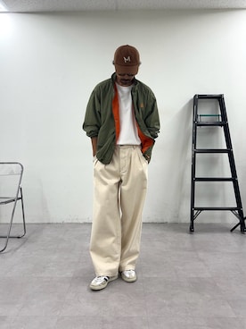 「アイテム（ナイロンジャケット）」を使った、Mr.KPさん（メンズ・175cm）の秋コーディネート