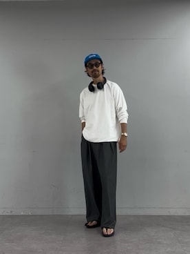 「CIAOPANIC TYPY（チャオパニックティピー）の【UNISEX】NEWタックボリュームワイドパンツ（その他パンツ、グレー系）」を使った、Mr.KPさん（メンズ・175cm）の夏コーディネート