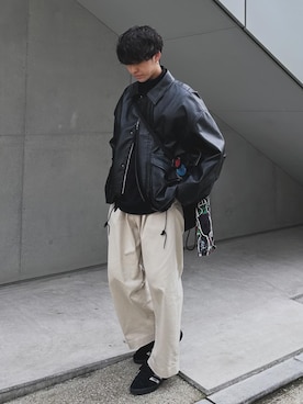 「アイテム（ブルゾン）」を使った、Kouさん（メンズ・170cm・20代）の春コーディネート