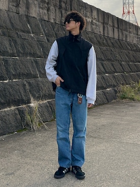 「WYM LIDNM（ウィム バイ リドム）のアイテム（スウェット）」を使った、Kouさん（メンズ・170cm）の春コーディネート