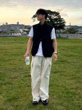 「A.P.C.（アーペーセー）のアイテム（トップス）」を使った、Kouさん（メンズ・170cm）の夏コーディネート