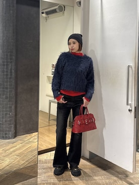 「アイテム（ボストンバッグ）」を使った、ぺえさん（レディース・166cm・20代）の冬コーディネート