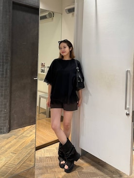 「JEANASIS（ジーナシス）のアイテム（Tシャツ/カットソー）」を使った、ぺえさん（レディース・166cm）の春コーディネート