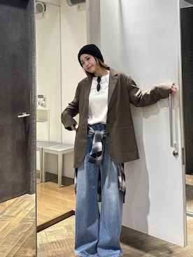 「アイテム（ニットキャップ/ビーニー）」を使った、ぺえさん（レディース・166cm・20代）の秋コーディネート