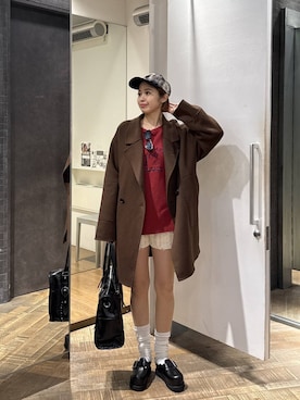 「アイテム（ピーコート）」を使った、ぺえさん（レディース・166cm）の秋コーディネート