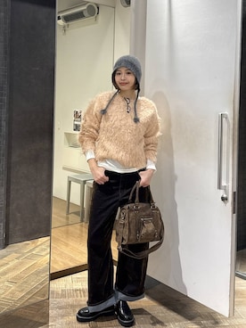 「アイテム（ニットキャップ/ビーニー）」を使った、ぺえさん（レディース・166cm・30代）の冬コーディネート