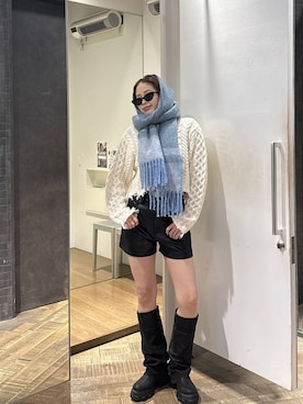 「アイテム（ストール/ショール）」を使った、ぺえさん（レディース・166cm）の冬コーディネート