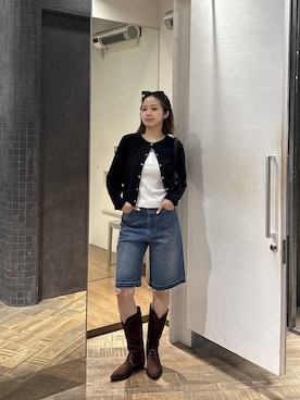 「JEANASIS（ジーナシス）のアイテム（Tシャツ/カットソー）」を使った、ぺえさん（レディース・166cm）の春コーディネート