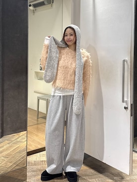 「アイテム（スウェットパンツ）」を使った、ぺえさん（レディース・166cm・30代）の冬コーディネート