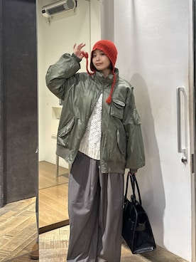 「アイテム（ニットキャップ/ビーニー）」を使った、ぺえさん（レディース・166cm・30代）の冬コーディネート