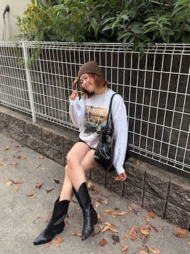 「アイテム（ニットキャップ/ビーニー）」を使った、ぺえさん（レディース・166cm・20代）の秋コーディネート