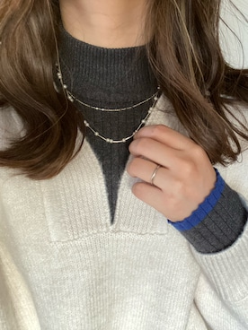 「moment+（モーメントプラス）のアイテム（ニット/セーター）」を使った、yuさん（レディース・164cm）の冬コーディネート