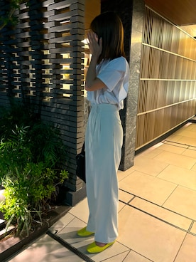 「ISOOK（アイスー）のアイテム（Tシャツ/カットソー）」を使った、yuさん（レディース・164cm）の夏コーディネート