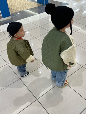 「GERRY（ジェリー）のアイテム（その他アウター）」を使った、Linka.さん（キッズ・90cm）の冬コーディネート