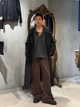 「アイテム（スウェットパンツ、ブラウン系）」を使った、llleiiiさん（メンズ・173cm）の秋コーディネート