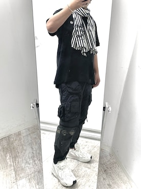 「rag & bone（ラグアンドボーン）のアイテム（ポロシャツ、ブラック系）」を使った、6000さん（メンズ・172cm）の夏コーディネート