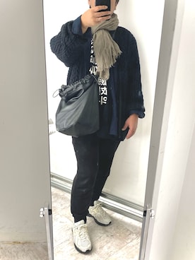 「アイテム（スウェットパンツ）」を使った、6000さん（メンズ・172cm）の秋コーディネート