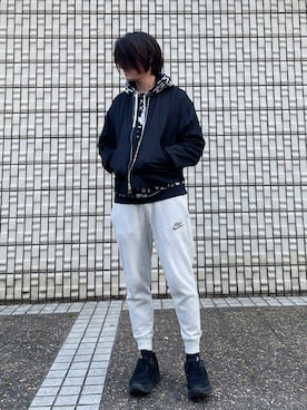 「STUDIOUS（ステュディオス）のアイテム（MA-1）」を使った、アキさん（メンズ・183cm）の冬コーディネート