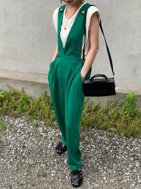 「セットアイテム」｜「アイテム（オールインワン・サロペット）」を使った、yukari_riraさん（レディース・155cm）の夏コーディネート