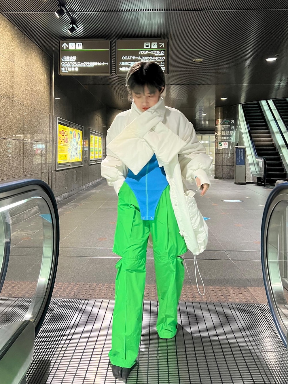 「秋ルック紹介するよ、秋冬コーデ、大人かわいい、ラクチンコーデ、低身長、モッズコート、中綿ジャケット、プチプラコーデ、白、カラーコーデ、カラフルコーデ、楽チンコーデ、ホワイトコーデ」｜「byYOUANCEのマルチWAY中綿コート（モッズコート、ホワイト系）」を使った、yukari_riraさん（レディース・155cm）の秋コーディネートの1枚目の写真