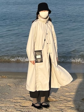 「UNIQLOU」｜「アイテム（帽子）」を使った、ひなさん（レディース・159cm）の冬コーディネート