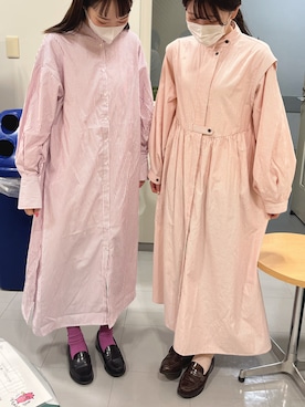 「HARUTA」｜「アイテム（シャツワンピース）」を使った、ひなさん（レディース・159cm）の春コーディネート