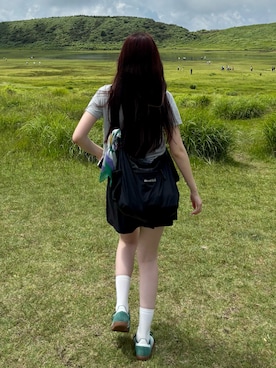 「アイテム（バンダナ/スカーフ）」を使った、ひなさん（レディース・159cm）の秋コーディネート
