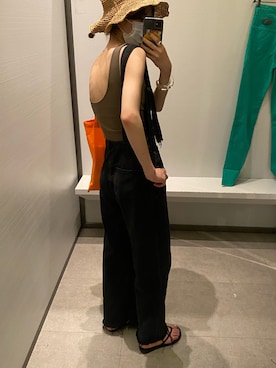 「AMERI」｜「アイテム（帽子）」を使った、sakiさん（レディース・165cm）の夏コーディネート