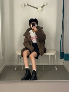 「Kastane（カスタネ）のアイテム（その他パンツ）」を使った、sakiさん（レディース・165cm）の冬コーディネート