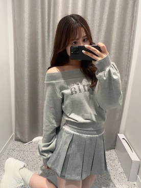 「OLIVE des OLIVE（オリーブデオリーブ）のサテンリボン厚底スニーカー（スニーカー）」を使った、ゆうかさん（レディース・155cm）の秋コーディネート