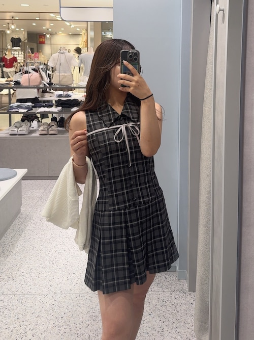 OLIVEdesOLIVE YUI企画ノースリーブシャツミニワンピースボレロ付き セール】【完売カラー再販売】YUI企画 ノースリーブシャツミニ