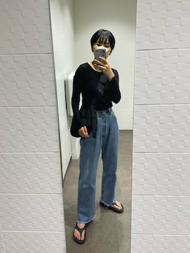 「BASERANGE（ベースレンジ）のアイテム」を使った、潮田あかりさん（レディース・166cm）の夏コーディネート