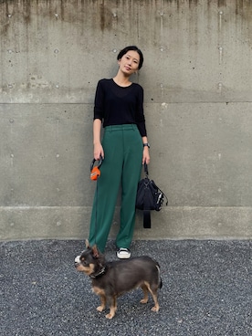 「BASERANGE（ベースレンジ）のアイテム」を使った、潮田あかりさん（レディース・166cm）の秋コーディネート