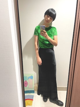 「BASERANGE（ベースレンジ）のアイテム」を使った、潮田あかりさん（レディース・166cm）の夏コーディネート