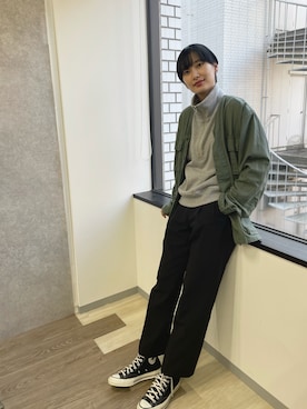 「ROTHCO（ロスコ）のアイテム」を使った、潮田あかりさん（レディース・166cm）の春コーディネート