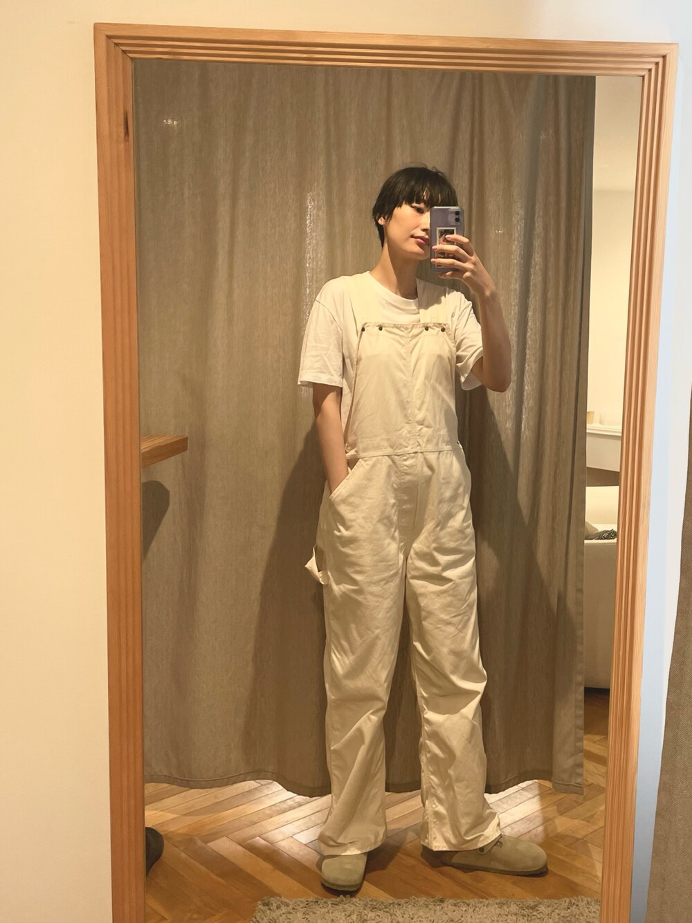 PHEENY サロペット ホワイト