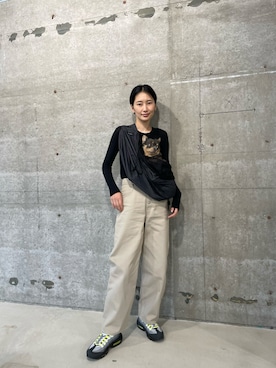 「BASERANGE（ベースレンジ）のアイテム」を使った、潮田あかりさん（レディース・166cm）の春コーディネート