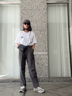 「アイテム（キャップ）」を使った、潮田あかりさん（レディース・166cm）の夏コーディネート