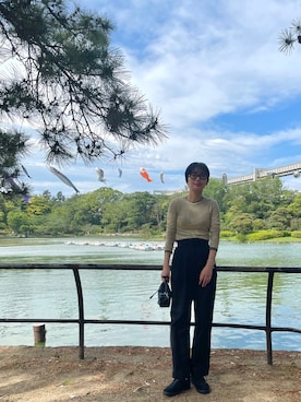 「BASERANGE（ベースレンジ）のアイテム」を使った、潮田あかりさん（レディース・166cm）の春コーディネート