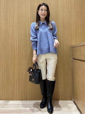 「アイテム（チャーム、ブラウン系）」を使った、maiさん（レディース・160cm）の冬コーディネート