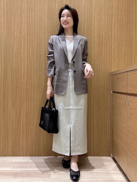 「アイテム（ショルダーバッグ、パープル系）」を使った、maiさん（レディース・160cm）の春コーディネート
