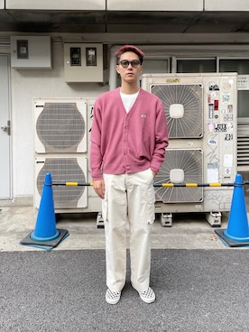 「アイテム（カーディガン/ボレロ）」を使った、Reiyaさん（メンズ・180cm・20代）の春コーディネート