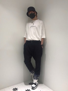 「CULLNI（クルニ）のアイテム（帽子）」を使った、ムラジュンさん（メンズ・172cm）の夏コーディネート