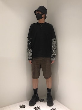 「CULLNI（クルニ）のアイテム（帽子）」を使った、ムラジュンさん（メンズ・172cm）の秋コーディネート